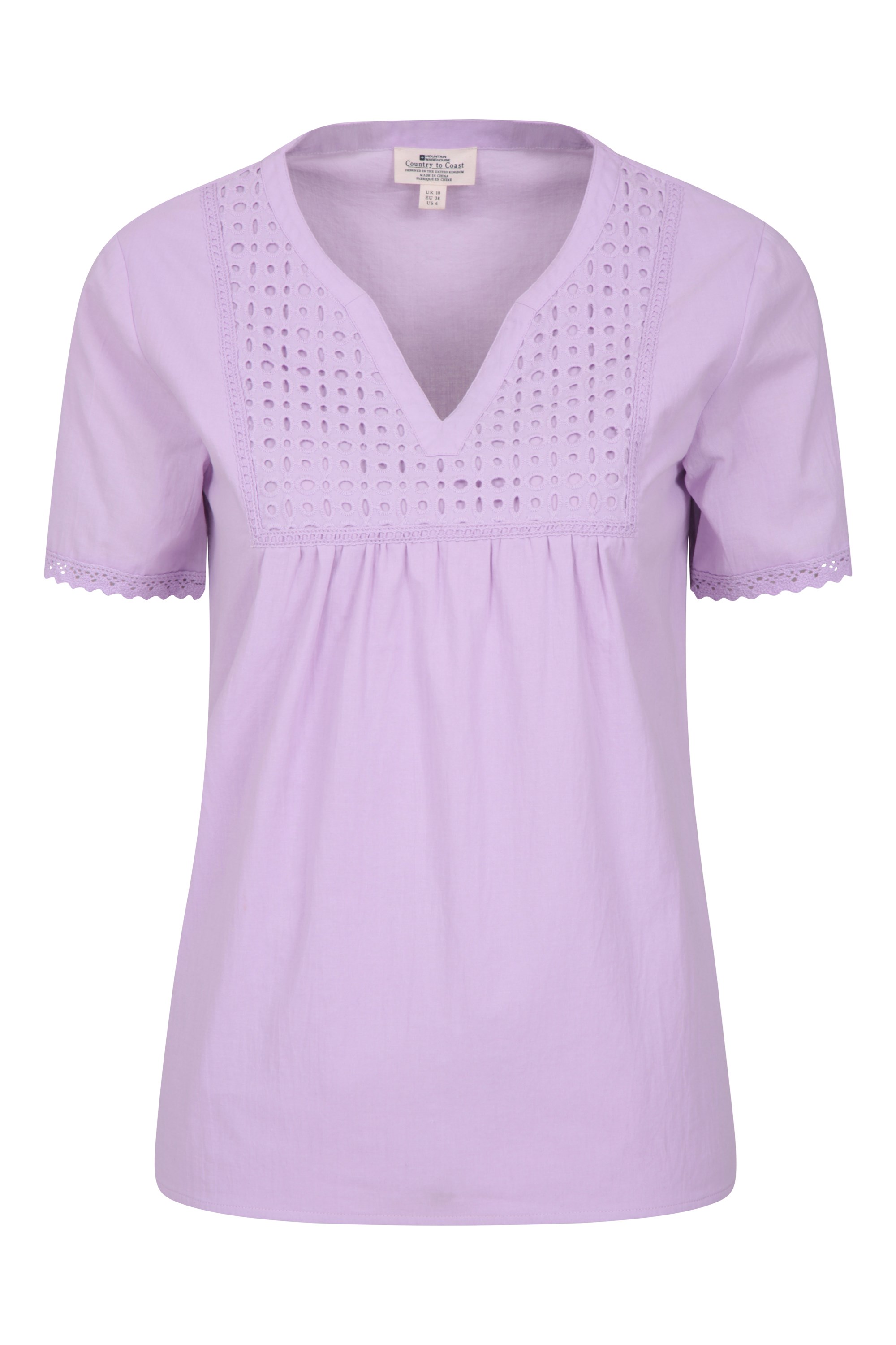 038307 PARIS EMBROIDERED WOMENS TOP - Violet