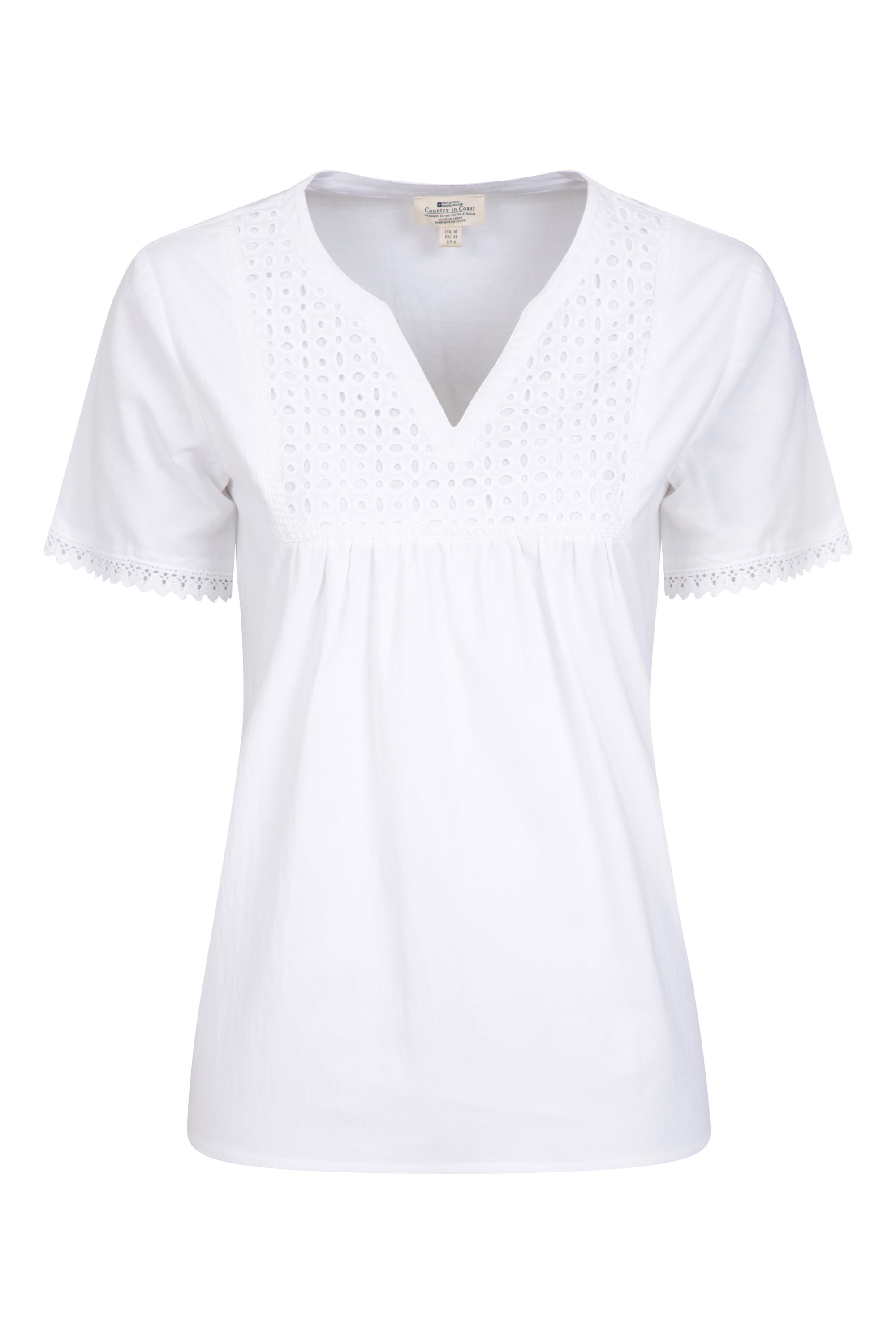 038307 PARIS EMBROIDERED WOMENS TOP - Blanc