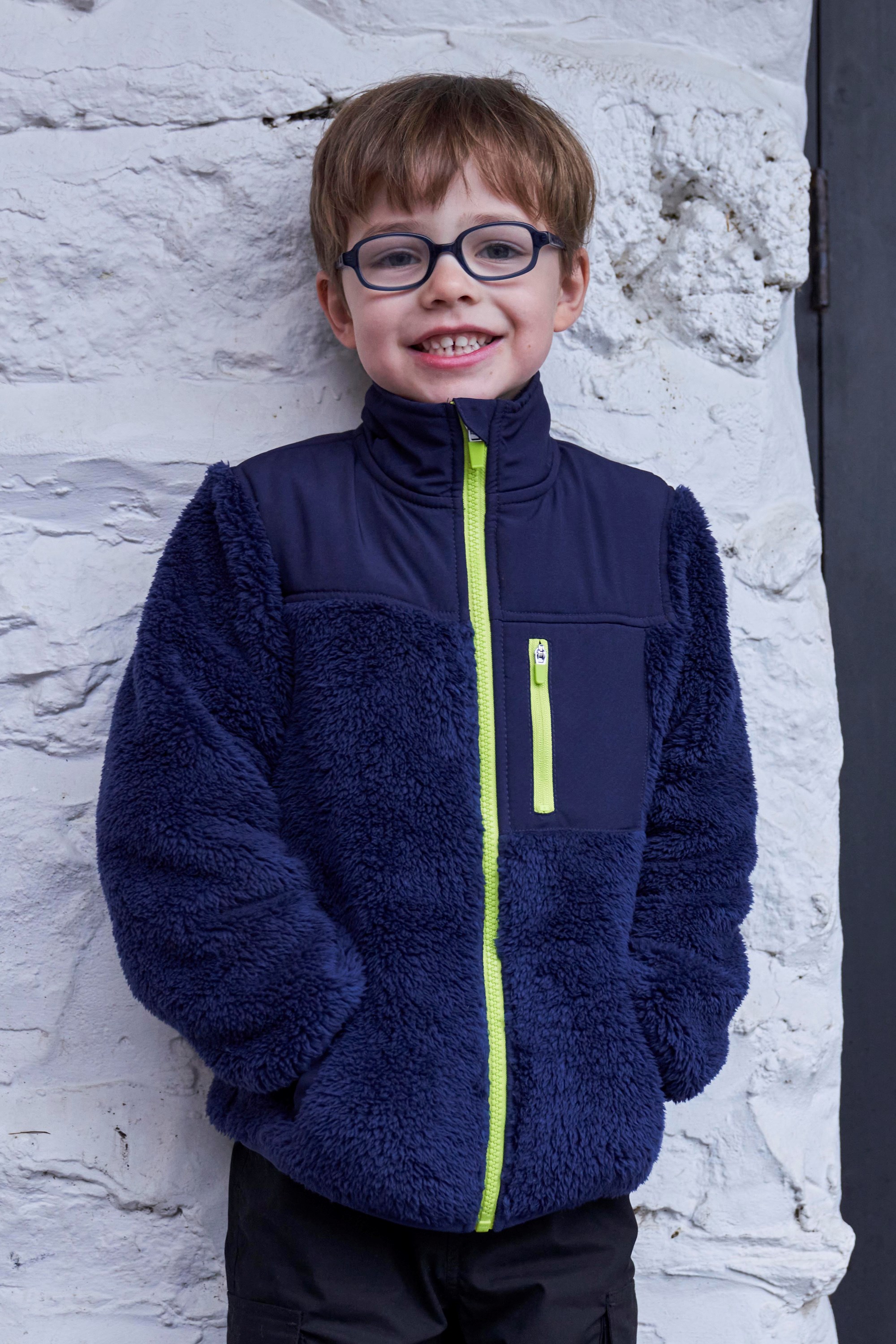 Lightweight Boys & Girls Top Colour Block Panels Soft Childrens Sweater for Winter Mountain Warehouse Ashbourne Kids Full Zip Fleece Walking & Outdoors 