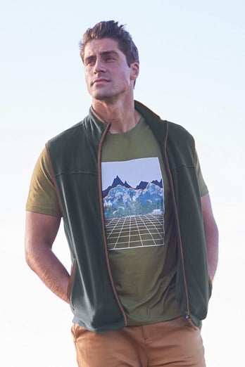Rove Mens Fleece Vest Khaki