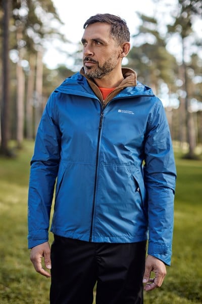 Swerve Mens Packaway Waterproof Jacket - Blue