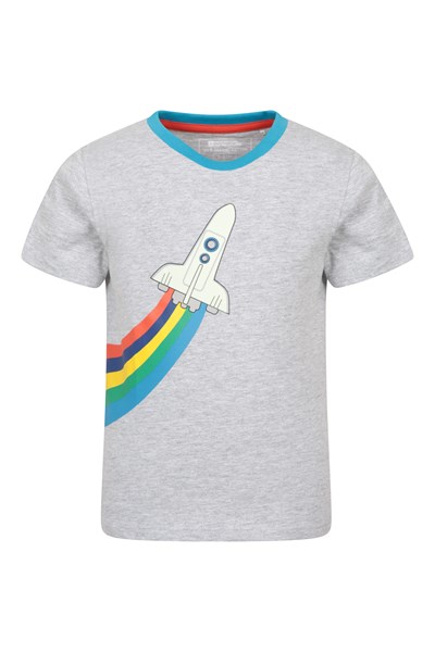 Rocket Glow In The Dark Kids Organic T-Shirt - Grey