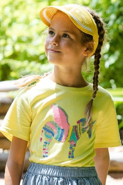 Zebracorn Kids Organic Cotton T-Shirt - Yellow