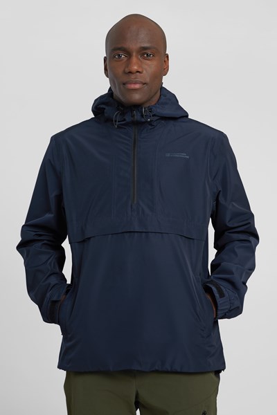 Field Day Mens Recycled Waterproof Pullover Jacket - Navy