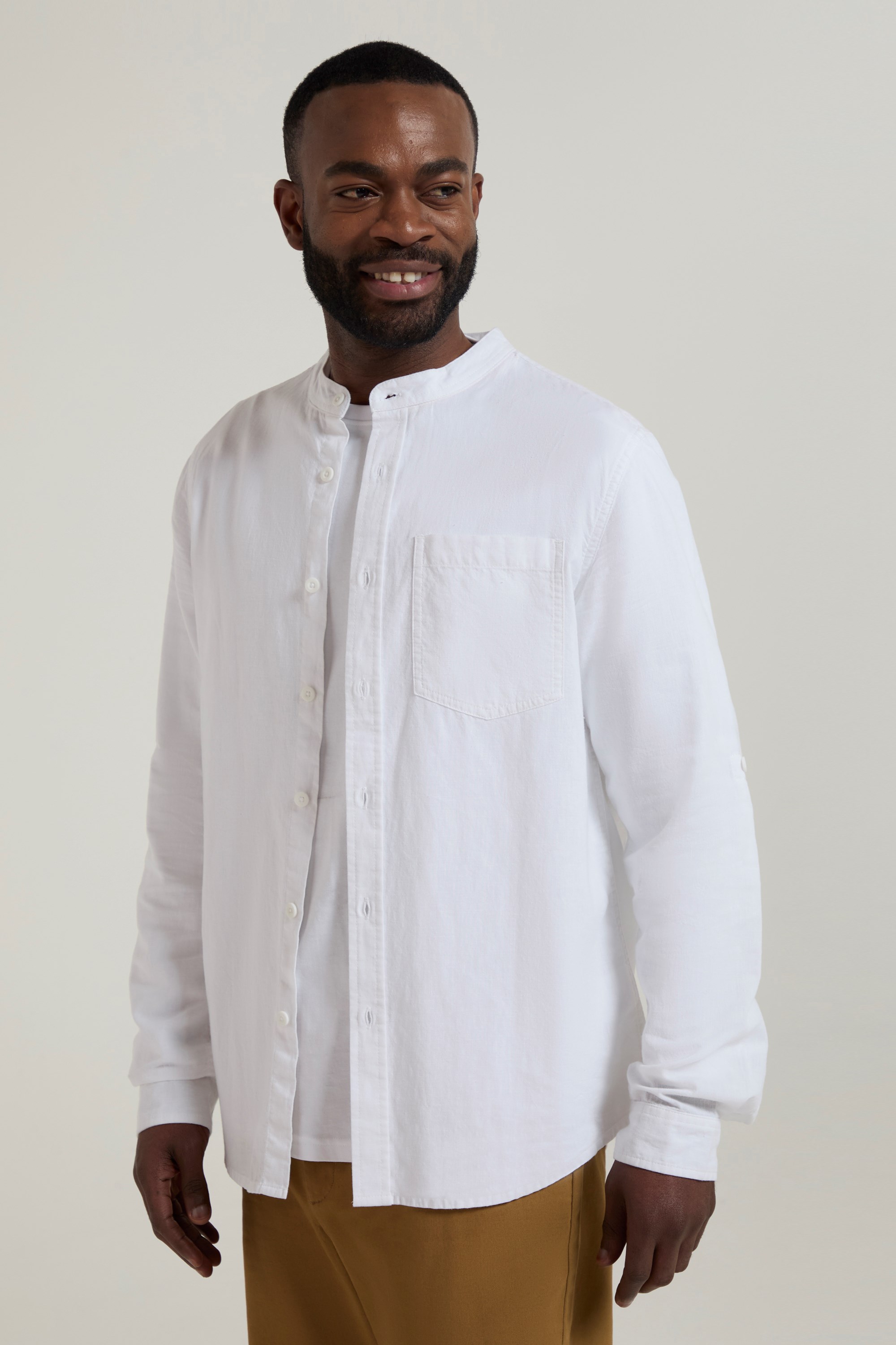 Lowe Cotton Linen Mens Grandad Shirt | Mountain Warehouse GB