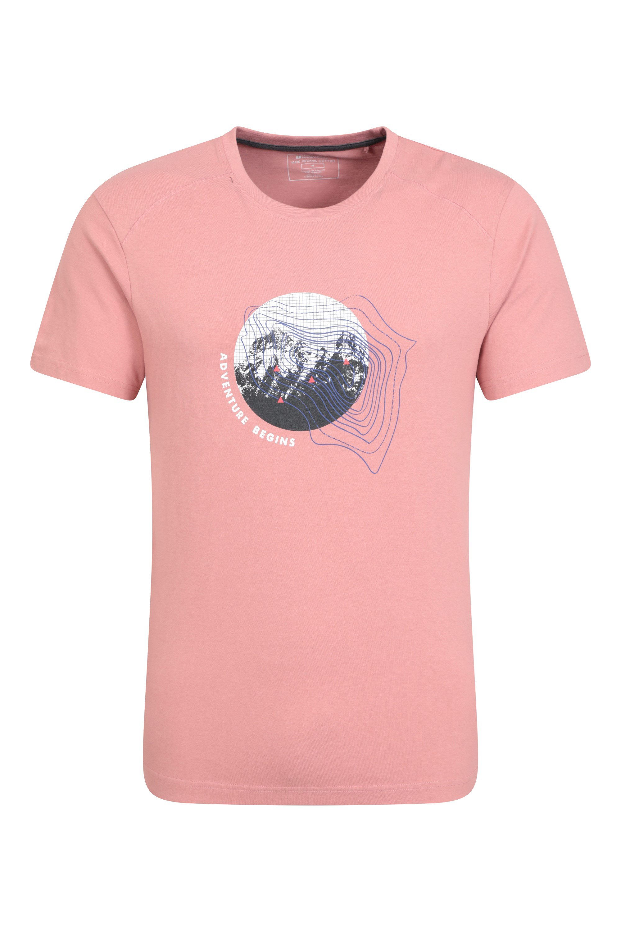 Adventure Begins T-Shirt aus Bio-Baumwolle für Herren - Rosa
