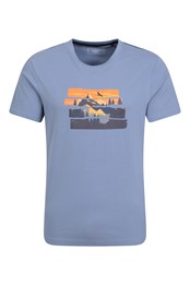 Mountain Explorer T-Shirt aus Bio-Baumwolle für Herren Hell Blau
