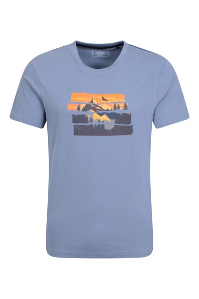 Mountain Explorer Organic Cotton Mens T-Shirt - Blue