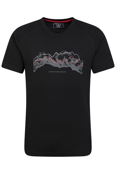 Tech Mountains Mens Organic T-shirt - Black