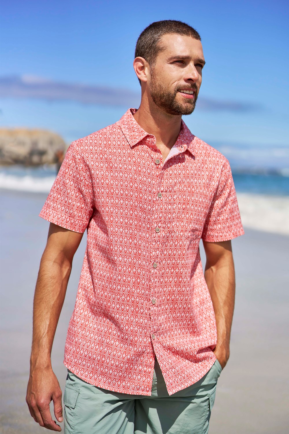 Mountain Warehouse Mens Preston Illustration Shirt Lightweight 100% Cotton Top - Picture 15 of 49