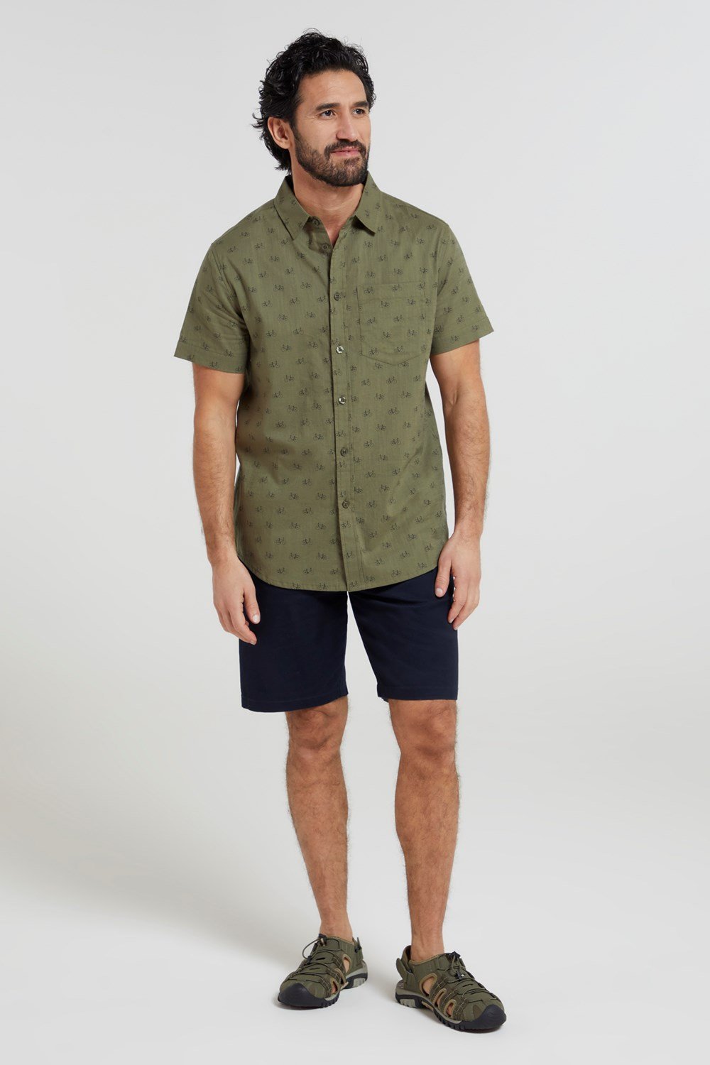 Mountain Warehouse Mens Preston Illustration Shirt Lightweight 100% Cotton Top - Picture 24 of 49