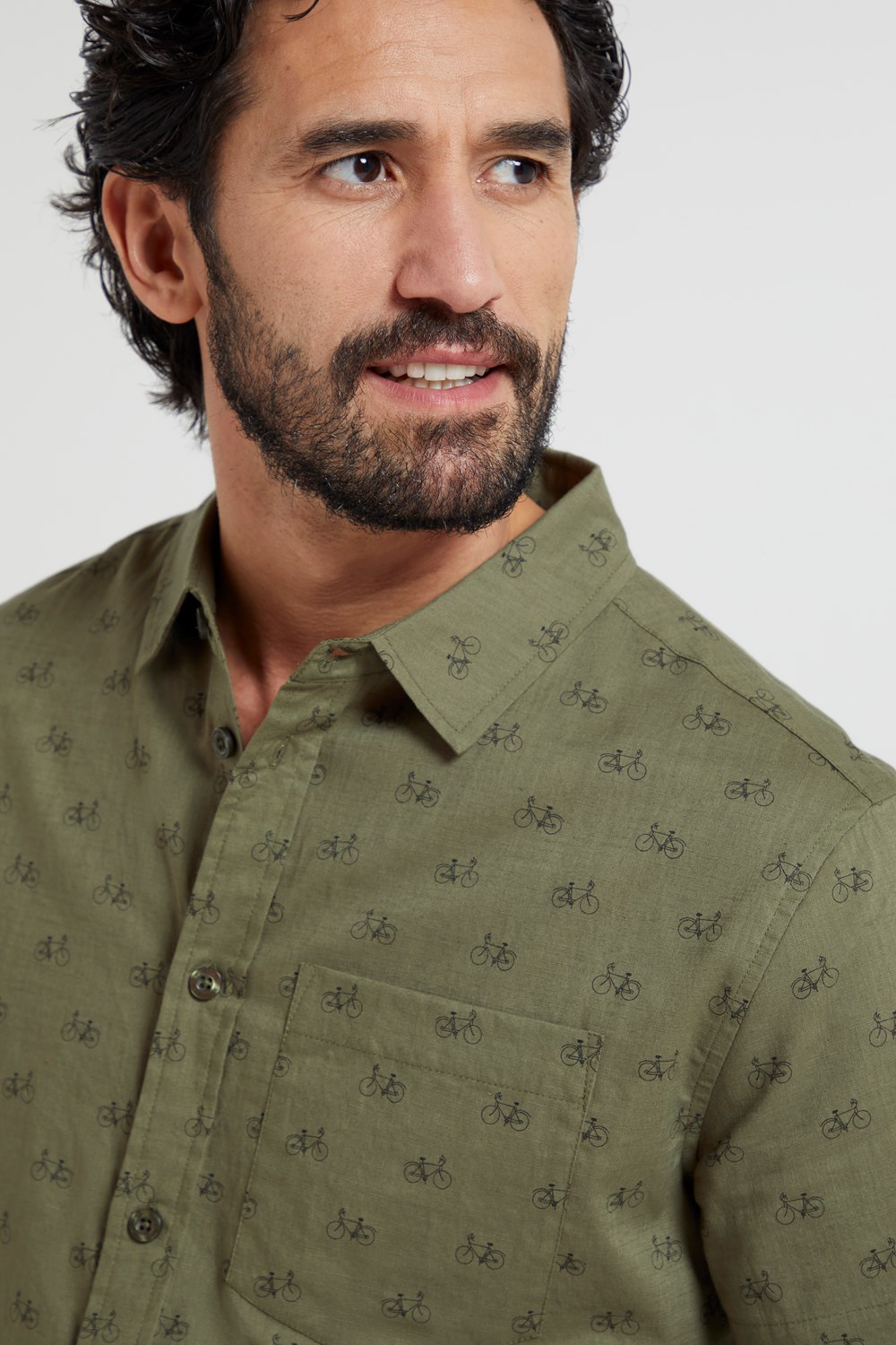 Mountain Warehouse Mens Preston Illustration Shirt Lightweight 100% Cotton Top - Picture 22 of 49
