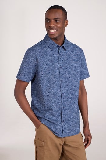 Preston Illustration Mens Shirt Navy