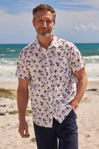Preston Illustration Mens Shirt Off White