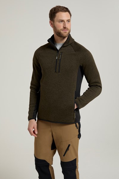 Treston Mens Half-Zip Fleece - Green