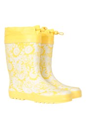 Womens Rubber Rain Boots with Rain Guard Mustard