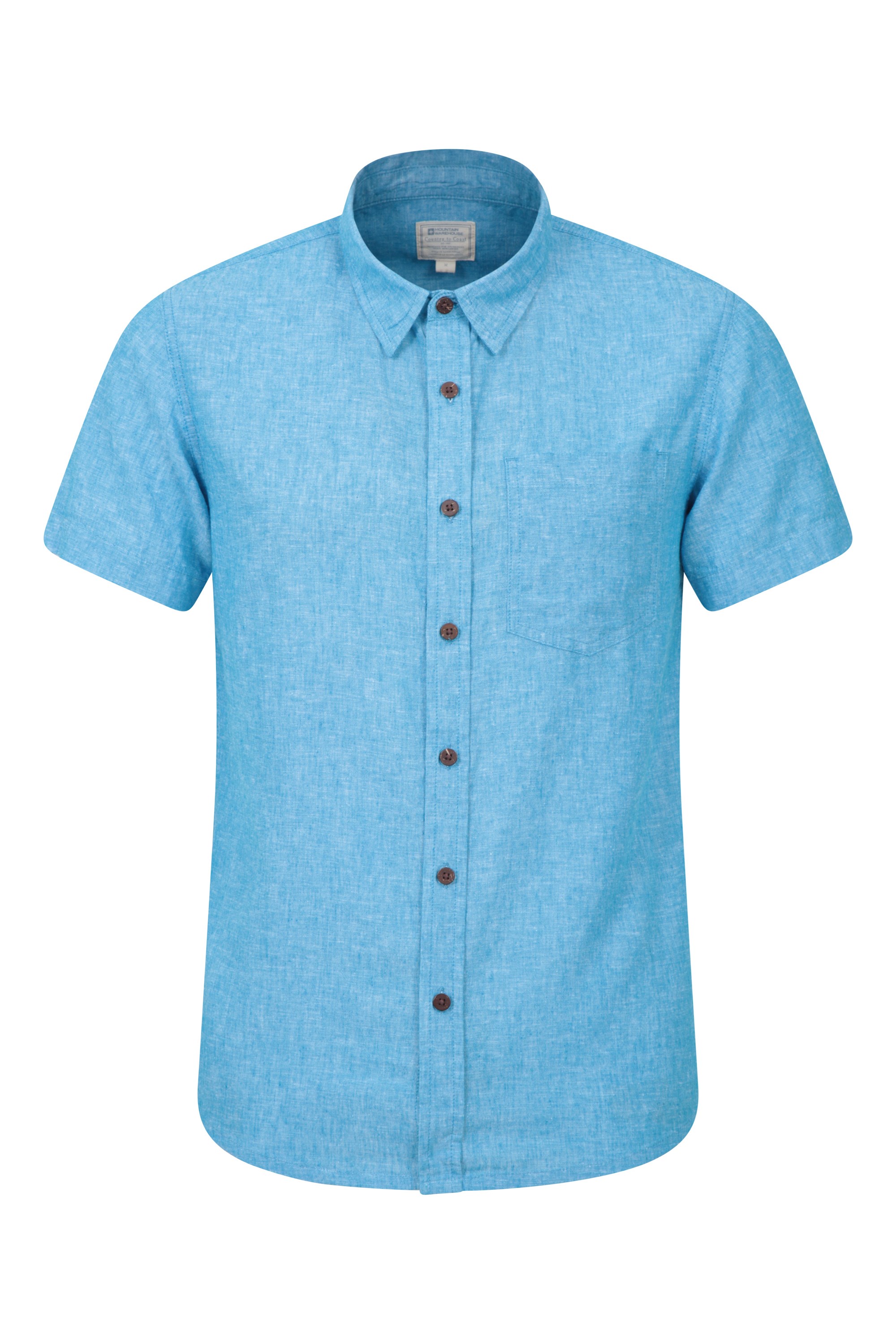 Mountain Warehouse Lowe Cotton Linen Mens Shirt Holiday Lightweight Top 