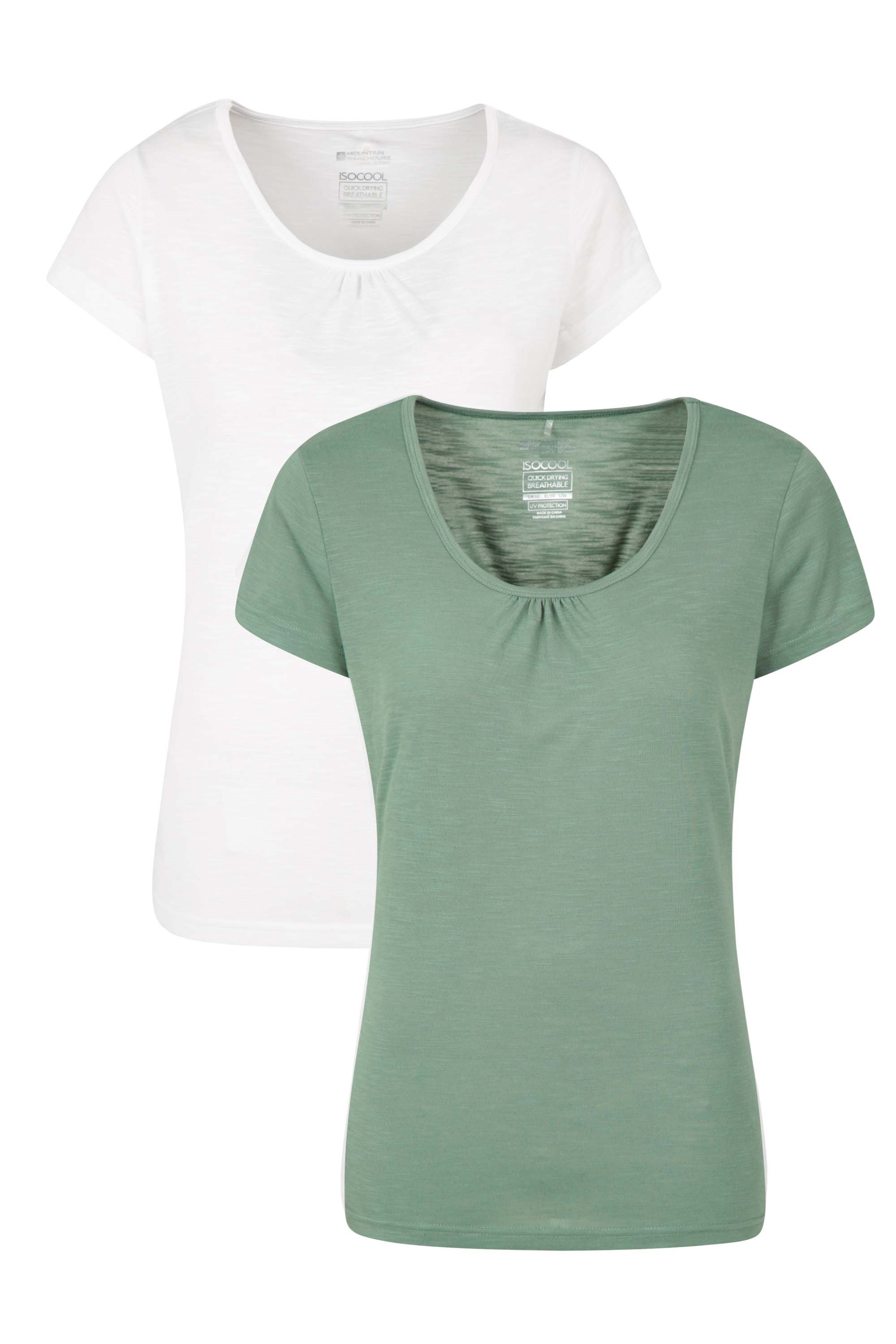Agra Slub - t-shirt damski Multipack - Green
