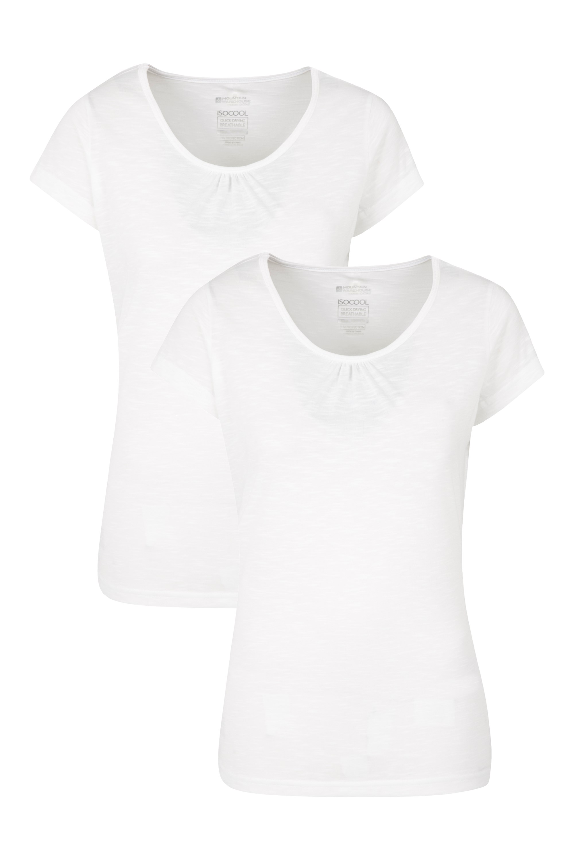 Agra Quick-Dry Womens T-Shirt 2 Pack White