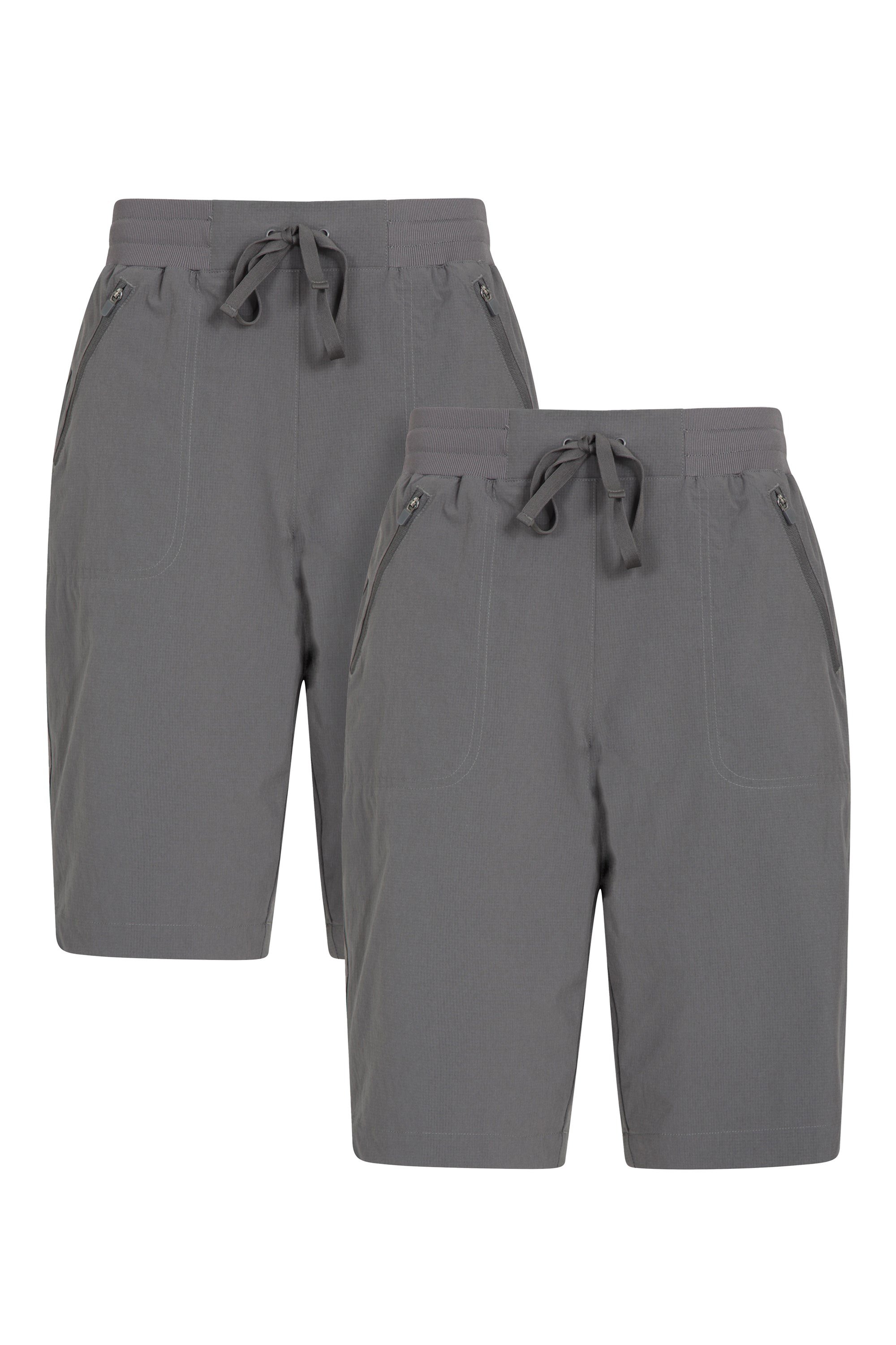 Explorer Womens Long Shorts 2-Pack - Grey