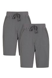Explorer lange Shorts für Damen, Multipack Dunkel Grau