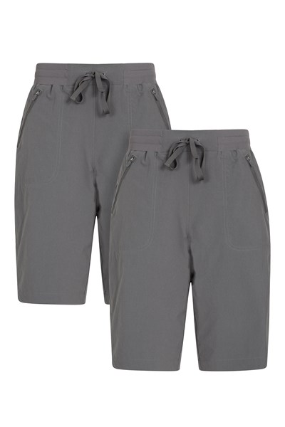 Explorer Womens Long Shorts Multipack - Grey