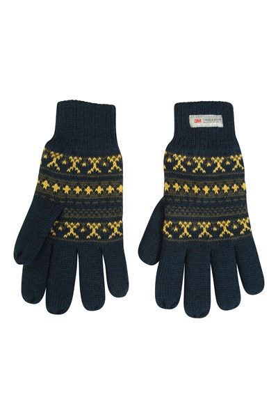 Thinsulate Mens Fairisle Gloves - Navy