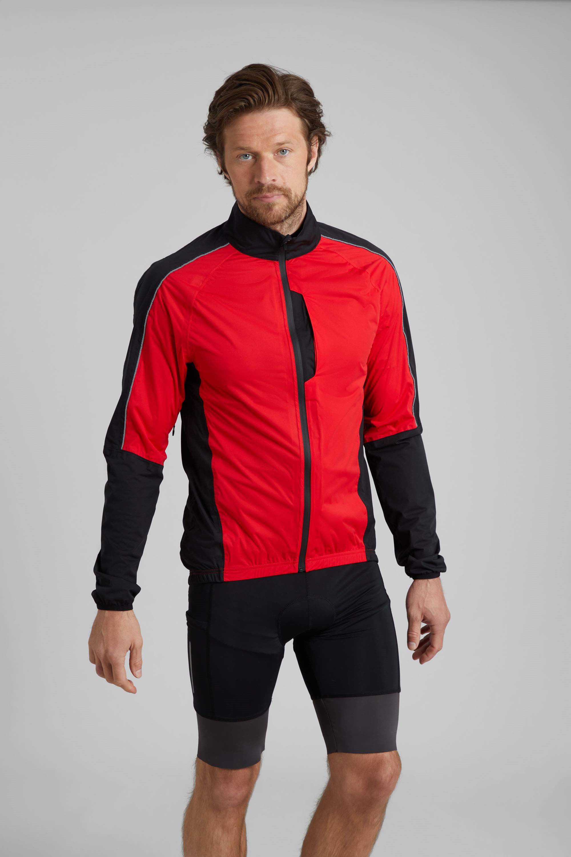 red waterproof cycling jacket