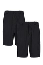 Trek II Mens UV Shorts 2-Pack Black