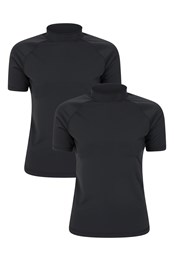Womens UV Rash Vest 2-Pack Black