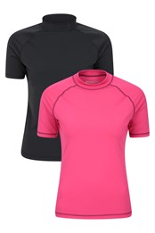 Womens UV Rash Vest 2-Pack Pink