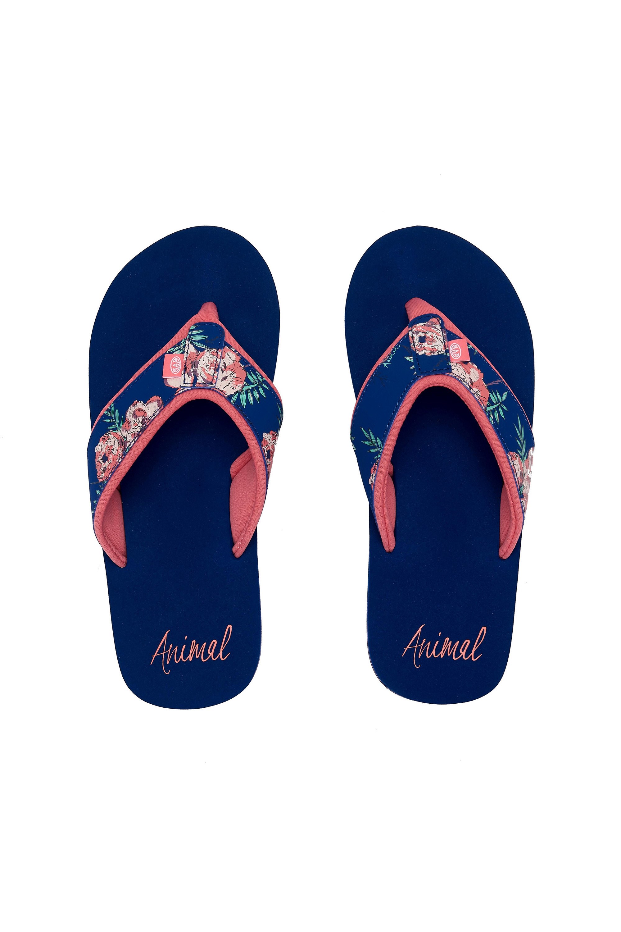 animal swish flip flops black