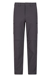 Trek Mens Stretch Convertible Pants - Short Length Grey