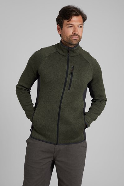 Treston Mens Full-Zip Fleece Jacket - Green