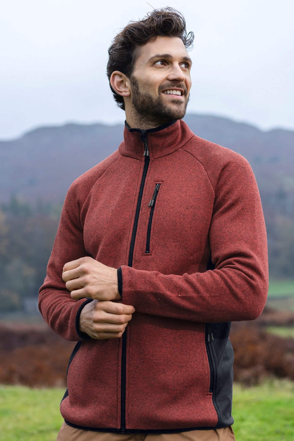 Jersey de invierno elástico antipíldoras polar cremallera completa Treston Mountain Warehouse para hombre - Imagen 1 de 32