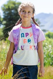 Happy Go Lucky Organic Cotton - t-shirt dziecięcy Fioletowy