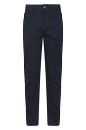 Woods Mens Organic Chino Trousers - Short Length Dark Blue