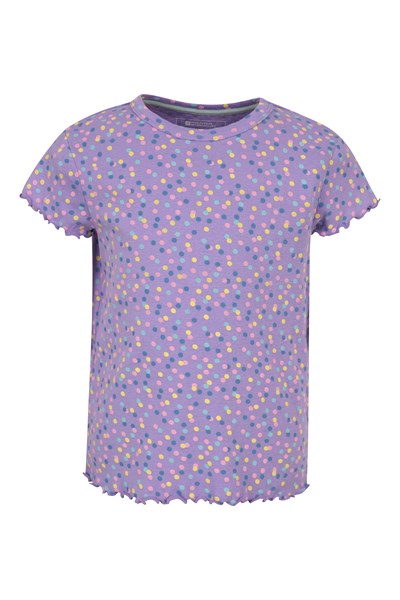 Kids Polka Dot Organic T-shirt - Purple