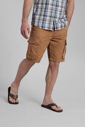 Outback Mens Washed Cargo Shorts Brown