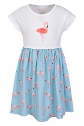 Poppy Organic Cotton Kids Dress Flamingo