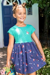 Poppy Organic Cotton Kids Dress Teal
