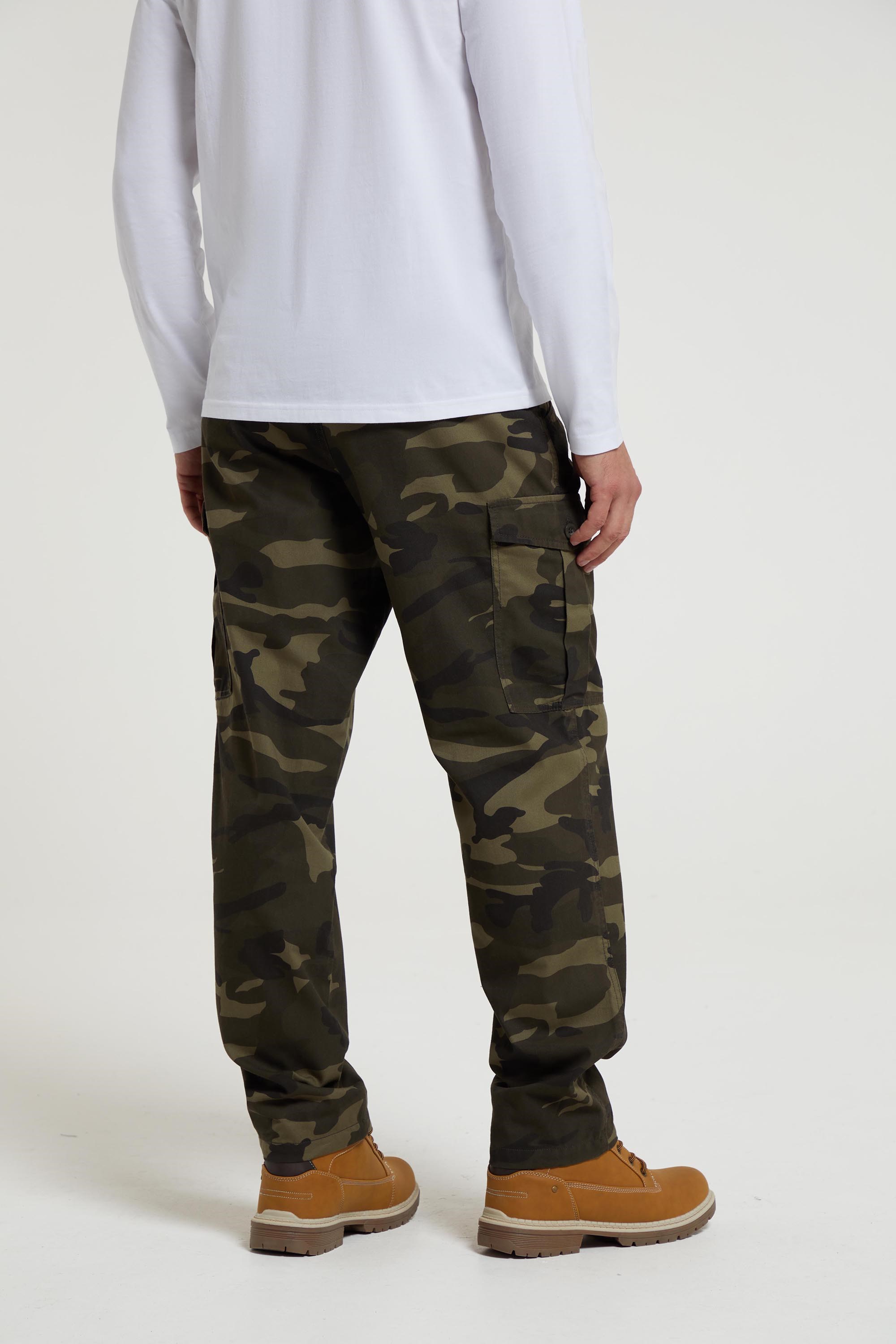 Men's Cargo Pants Cargo Trousers Trousers Camo Pants Leg Drawstring 8  Pocket Print Camouflage Comfort Outdoor Daily Going out 100% Cotton Fashion  Streetwear Yellow camouflage Black 2024 - $29.99