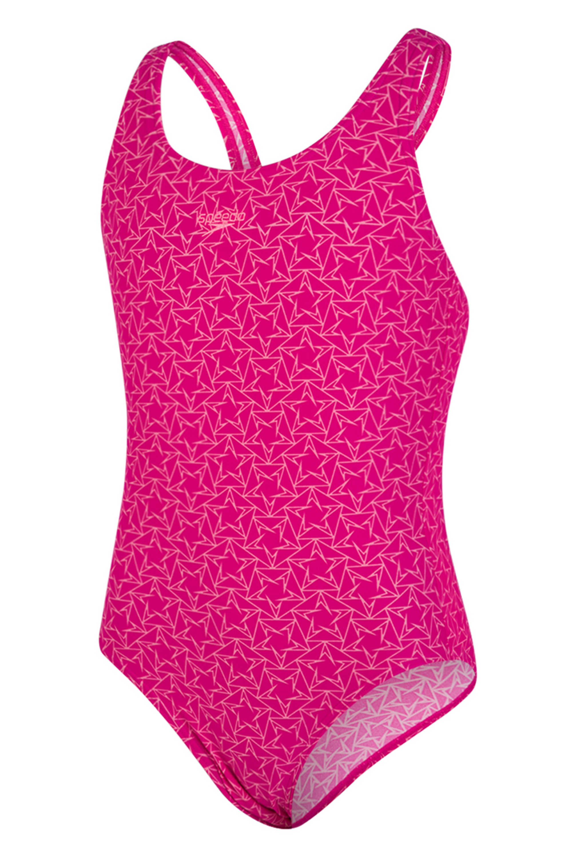 Speedo Boom Allover Splashback Girls Swimsuit Chroma Blue