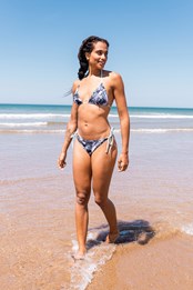 Riviera Bedrucktes Bikini-Oberteil aus recyceltem Material Schwarz