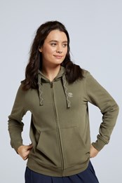Nikki Womens Organic Zip Hoodie Dark Green