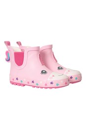 Kids Short Character Rain Boots Pink
