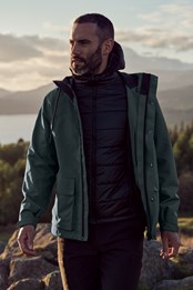 Quest chaqueta 3 en 1 impermeable para hombre Verde Oscuro