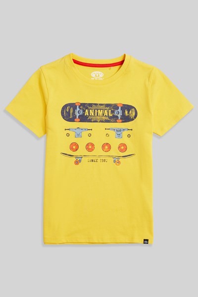 Animal Archie Kids Organic T-shirt - Yellow