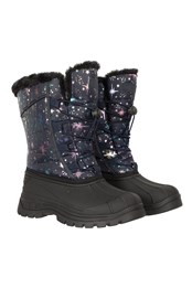 Whistler Kids Printed Adaptive Snow Boots Navy