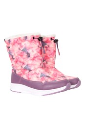Glide Kids Adaptive Printed Snow Boots Pink